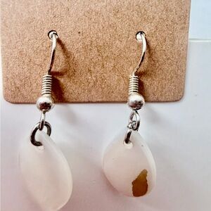 Elegant Silver and White Dangle Earrings